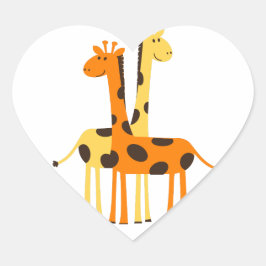 Kinder Schattigee Oerwoud Giraffe Hart Sticker