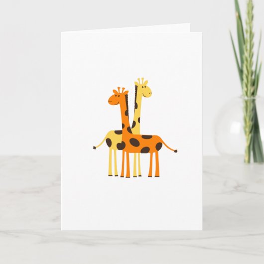 Kinder Schattigee Oerwoud Giraffe Kaart (Voorkant)
