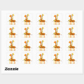 Kinder Schattigee Oerwoud Giraffe Vierkante Sticker (Vel)