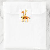 Kinder Schattigee Oerwoud Giraffe Vierkante Sticker (Tas)