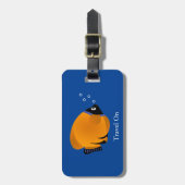 Kinder Schattigee Oranje Vis Personaliseren Bagagelabel (Voorkant verticaal)