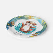 Kinder Schattigee Otter Verjaardag Papieren Bordje (Gekanteld)