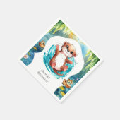 Kinder Schattigee Otter Verjaardag Servet (Hoek)