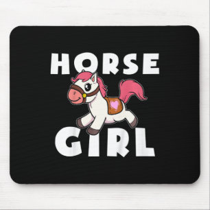 Kinder Schattigee Paard Meisje Pony Maid Gallop Ri Muismat