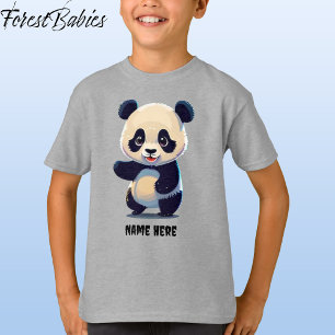 Kinder Schattigee Panda Beer Natuur Dierlijke Cart T-shirt