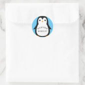 Kinder Schattigee Pinguïn Naam Envelop Seal Sticke Ronde Sticker (Tas)
