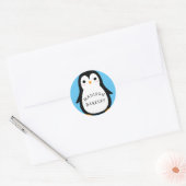 Kinder Schattigee Pinguïn Naam Envelop Seal Sticke Ronde Sticker (Envelop)