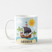 Kinder Schattigee piratenschip gepersonaliseerde m Koffiemok (Links)