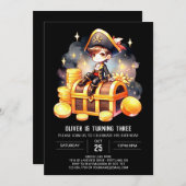 Kinder Schattigee piratenverjaardag Kaart (Voorkant / Achterkant)