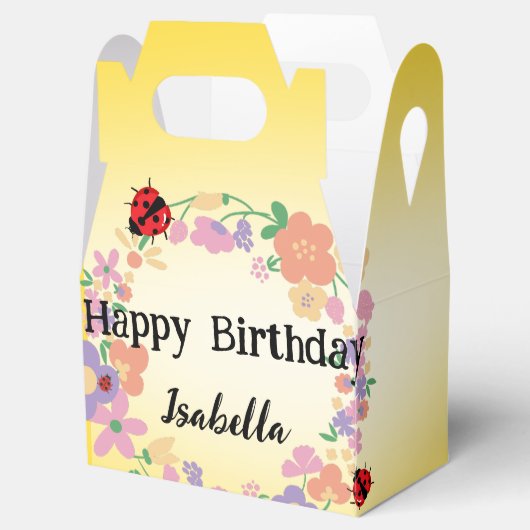 Kinder Schattigee Polka dot Ladybug Spring Flower  Bedankdoosjes (Geopend)