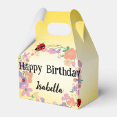 Kinder Schattigee Polka dot Ladybug Spring Flower  Bedankdoosjes (Voorkant Zijde)