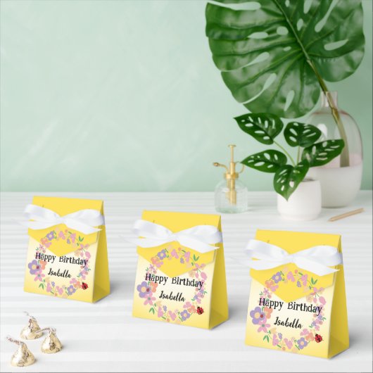 Kinder Schattigee Polka dot Ladybug Spring Flower  Bedankdoosjes (Meervoudige)