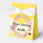 Kinder Schattigee Polka dot Ladybug Spring Flower  Bedankdoosjes (Voorkant Zijde)