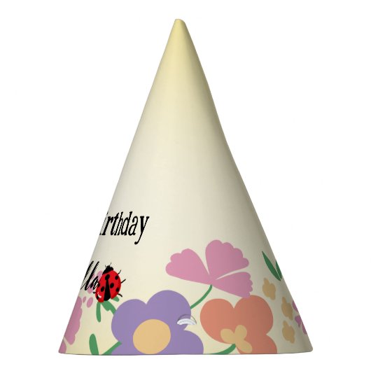 Kinder Schattigee Polka dot Ladybug Spring Flower Feesthoedjes (Rechts)