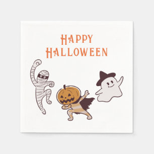 Kinder Schattigee Pompoen Monster Halloween Party Servet