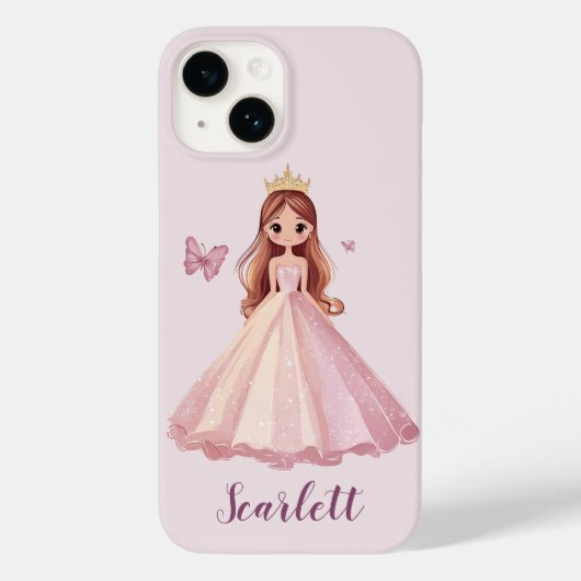 Kinder Schattigee Princess Sparkle gepersonaliseer Case-Mate iPhone Case (Achterkant)