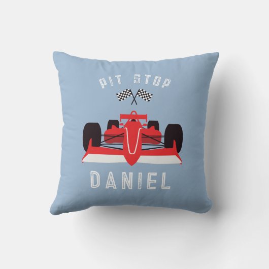 Kinder Schattigee raceauto blauw Kussen (Achterkant)