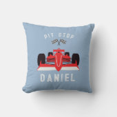 Kinder Schattigee raceauto blauw Kussen (Voorkant)