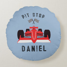 Kinder Schattigee raceauto Rond Kussen