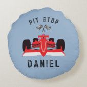 Kinder Schattigee raceauto Rond Kussen (Achterkant)