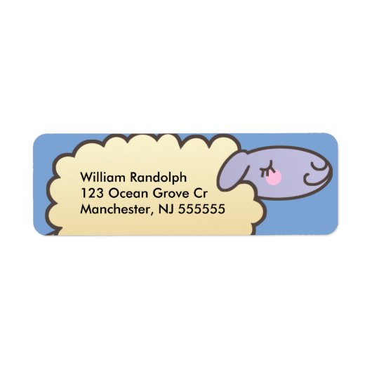 Kinder Schattigee retouradreslabels voor schapen Etiket (Voorkant)