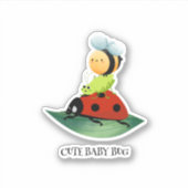 Kinder Schattigee Rode lieveheersbeestje Bijeninse Sticker (Voorkant)