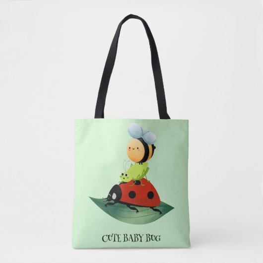 Kinder Schattigee Rode lieveheersbeestje Bijeninse Tote Bag (Voorkant)