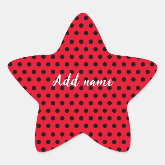 kinder Schattigee rode lieveheersbeestje Polka dot Ster Sticker (Voorkant)