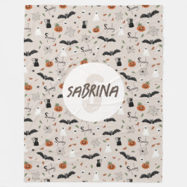 Kinder Schattigee Spooky Halloween Herfst Monogram Fleece Deken
