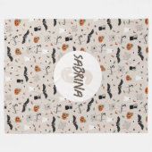 Kinder Schattigee Spooky Halloween Herfst Monogram Fleece Deken (Voorkant (Horizontaal))