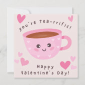 Kinder Schattigee thee-rijke Valentijnsdag Feestdagenkaart (Voorkant)