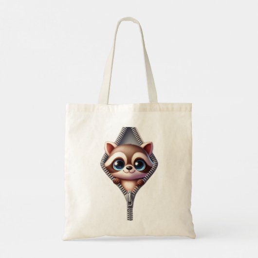 Kinder Schattigee wasbeer Canvas tas (Achterkant)