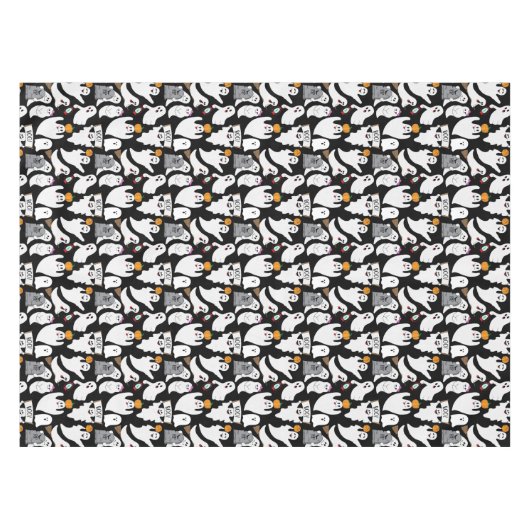 Kinder Schattigee witte geesten Halloween partij p Tafelkleed (Voorkant (Horizontaal))