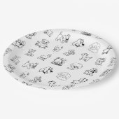 Kinder Schattigee Zwart-wit Animal Classic Papieren Bordje (Gekanteld)