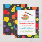 Kinder schilderplaten Verf Partij Uitnodigingen (Voorkant / Achterkant)