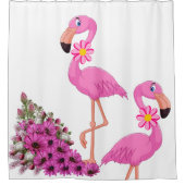 Kinder schoenspanner roze flamingo Floral Douchegordijn (Voorkant)