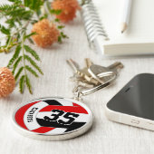 kinder school club kleuren rood zwart volleybal sleutelhanger (Zijkant)