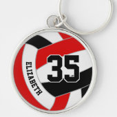 kinder school club kleuren rood zwart volleybal sleutelhanger (Voorkant)