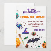 Kinder School Fun Halloween Uitnodiging (Voorkant / Achterkant)