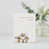 Kinder school met opa briefkaart (Staand voorkant)