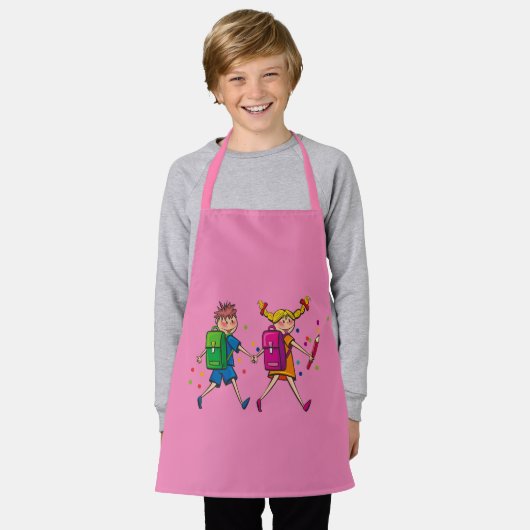 kinder-school voor jongens schort (Gedragen)