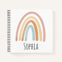 Kinder school voor meisjes Boho en Roze regenboog Notitieboek