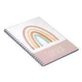 Kinder school voor meisjes Boho en Roze regenboog Notitieboek (Rechterzijde)