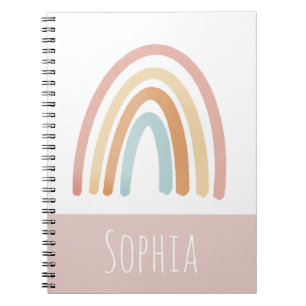 Kinder school voor meisjes Boho en Roze regenboog Notitieboek