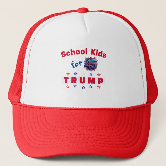 Kinder school voor Trump 01 Trucker Pet (Voorkant)