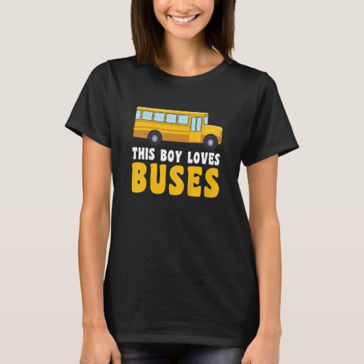 Kinder schoolbus Kinder Deze jongen houdt van buss T-shirt (Voorkant)