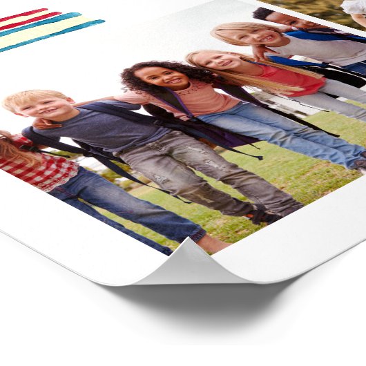 Kinder schooljaar — Keepasjesfoto-inkuildruk Poster (Hoek)