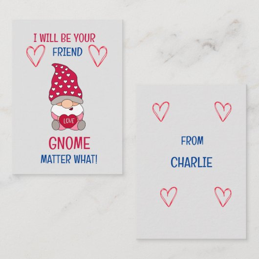 Kinder schoolkaarten voor Valentijnse  Notitiekaartje (Voorkant / Achterkant)