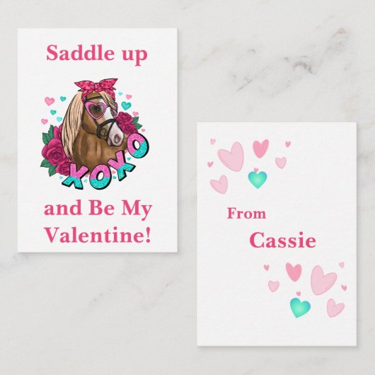 Kinder schoolkaarten voor Valentijnse Notitiekaartje (Voorkant / Achterkant)