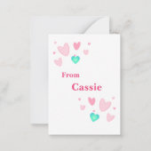 Kinder schoolkaarten voor Valentijnse  Notitiekaartje (Achterkant)